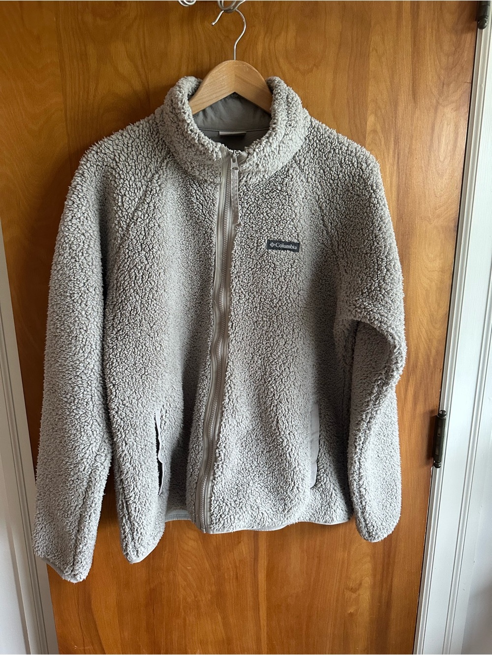Columbia Light Gray Teddy Sherpa Full-Zip Jacket